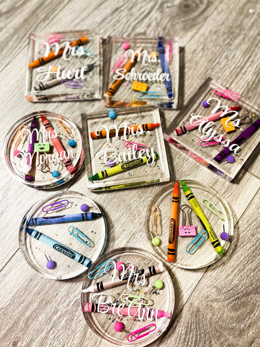 Teacher Themed Coasters | Teachers | Resin Craft | Resin Art