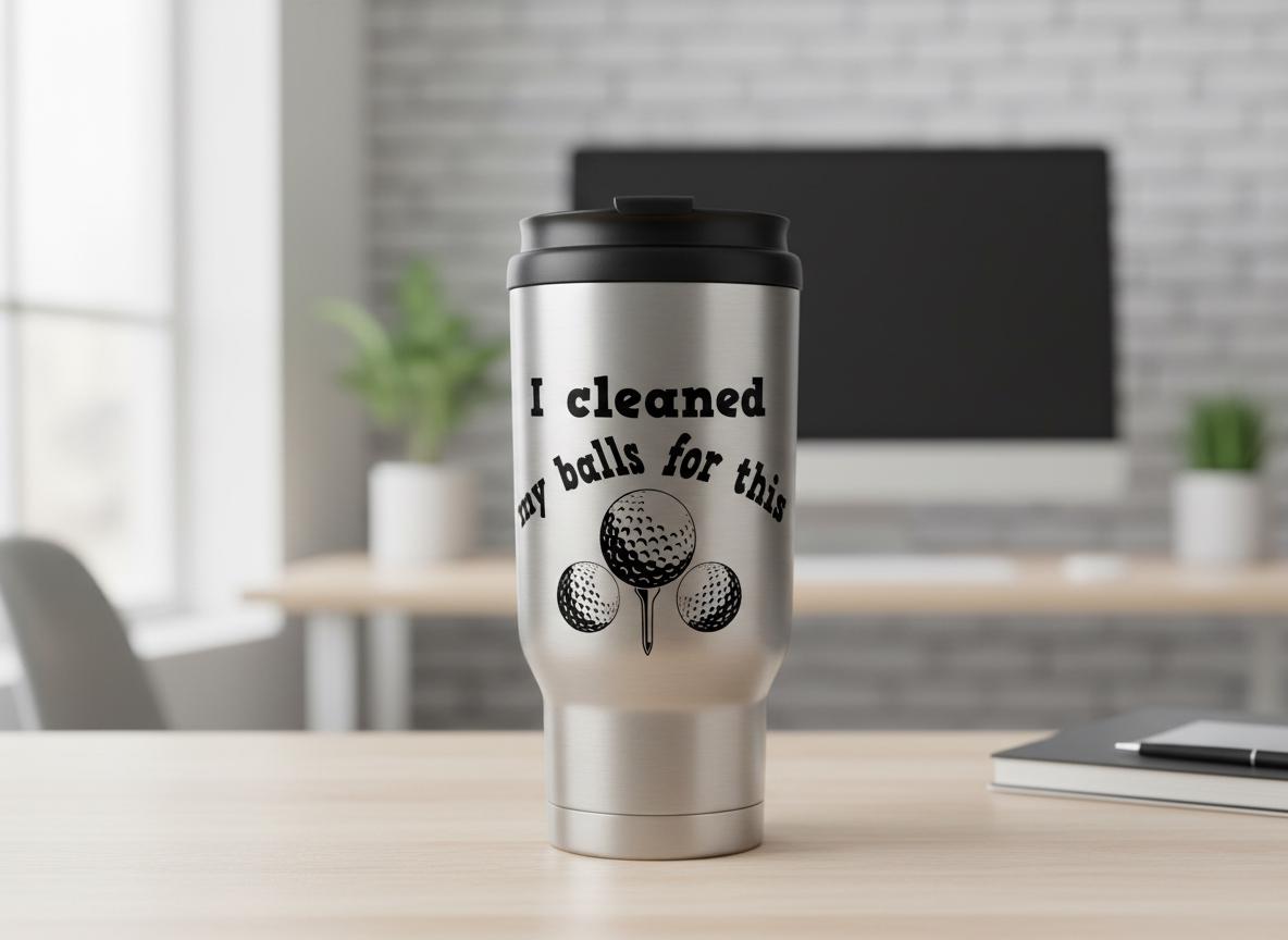 Funny Golf SVG | "I Cleaned My Balls" Humor Quote (Digital Download)