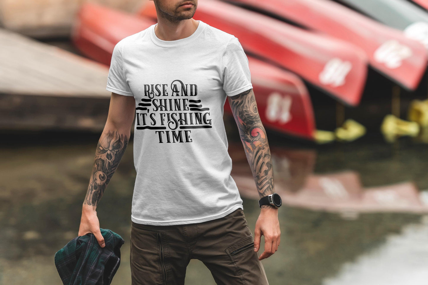 Rise and Shine Fishing Time SVG | Funny Fisherman Quote (Digital Download)