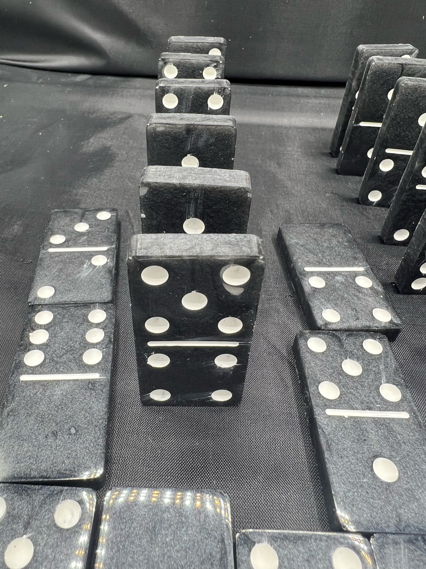 Dark Grey & White Domino Set | Resin Craft | Games | Dominos