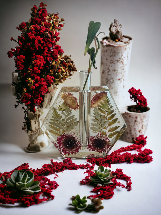 Propogation Station | Flower Vase | Resin Art | Plant Propogation | Dried Floral Resin Art