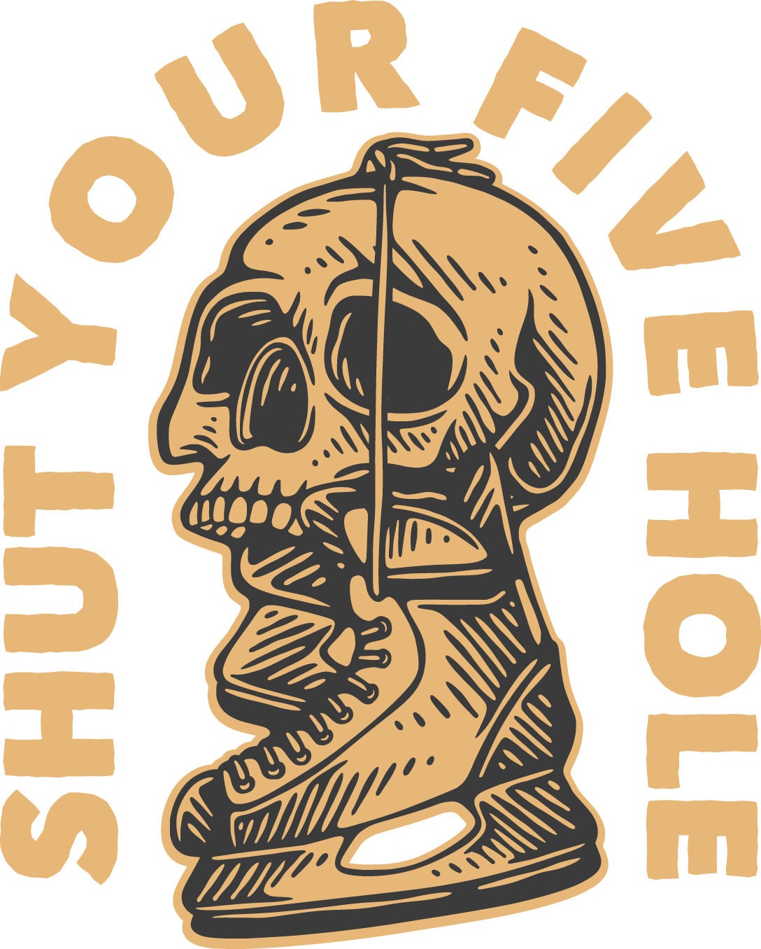 Funny Hockey Skull SVG | Goalie Humor Design (Digital Download)