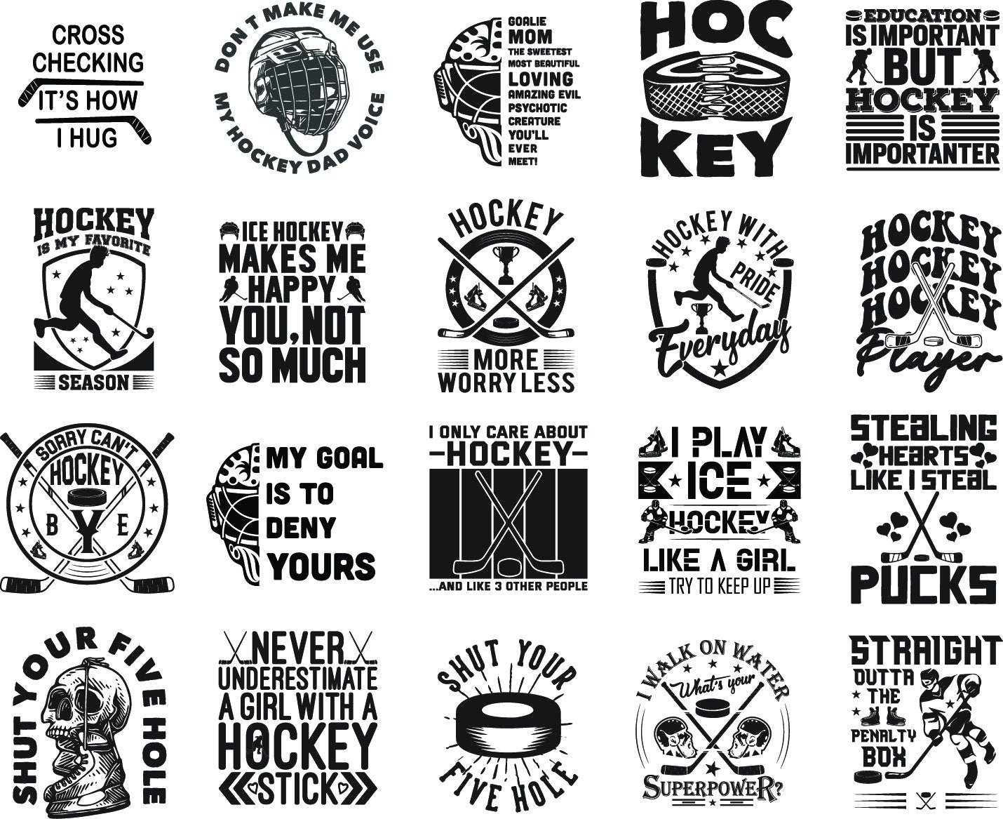 Hockey SVG Bundle  Hockey Graphics & Cut Files | Cricut and Silhouette | Instant Download