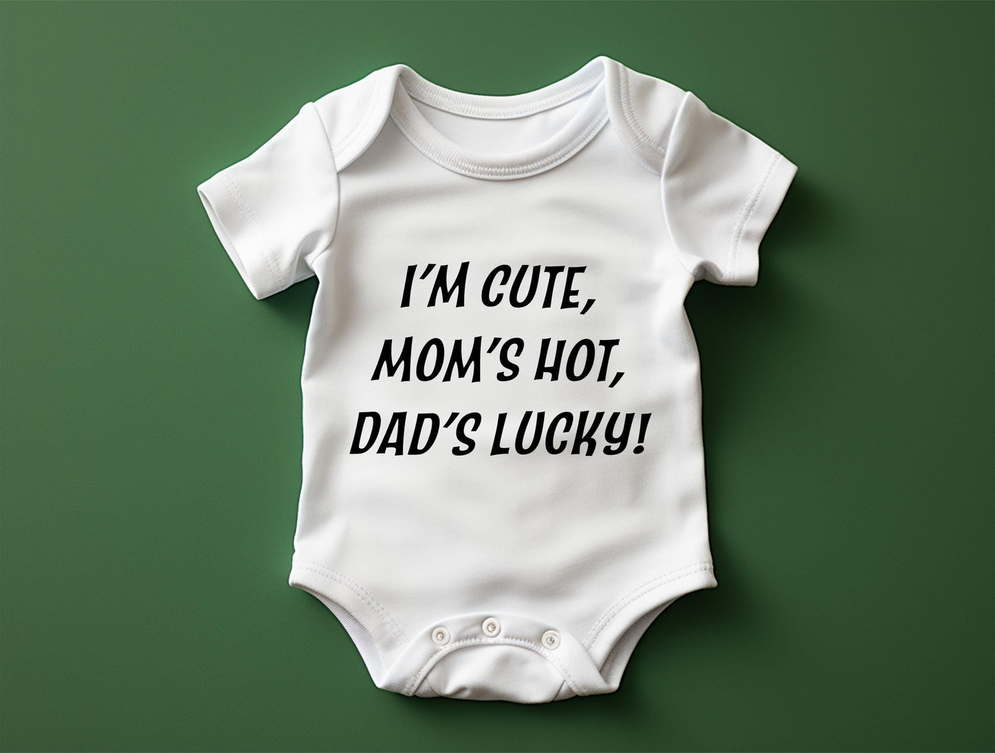Funny Baby Bodysuit SVG  Mom's Hot, Dad's Lucky (Digital Download)