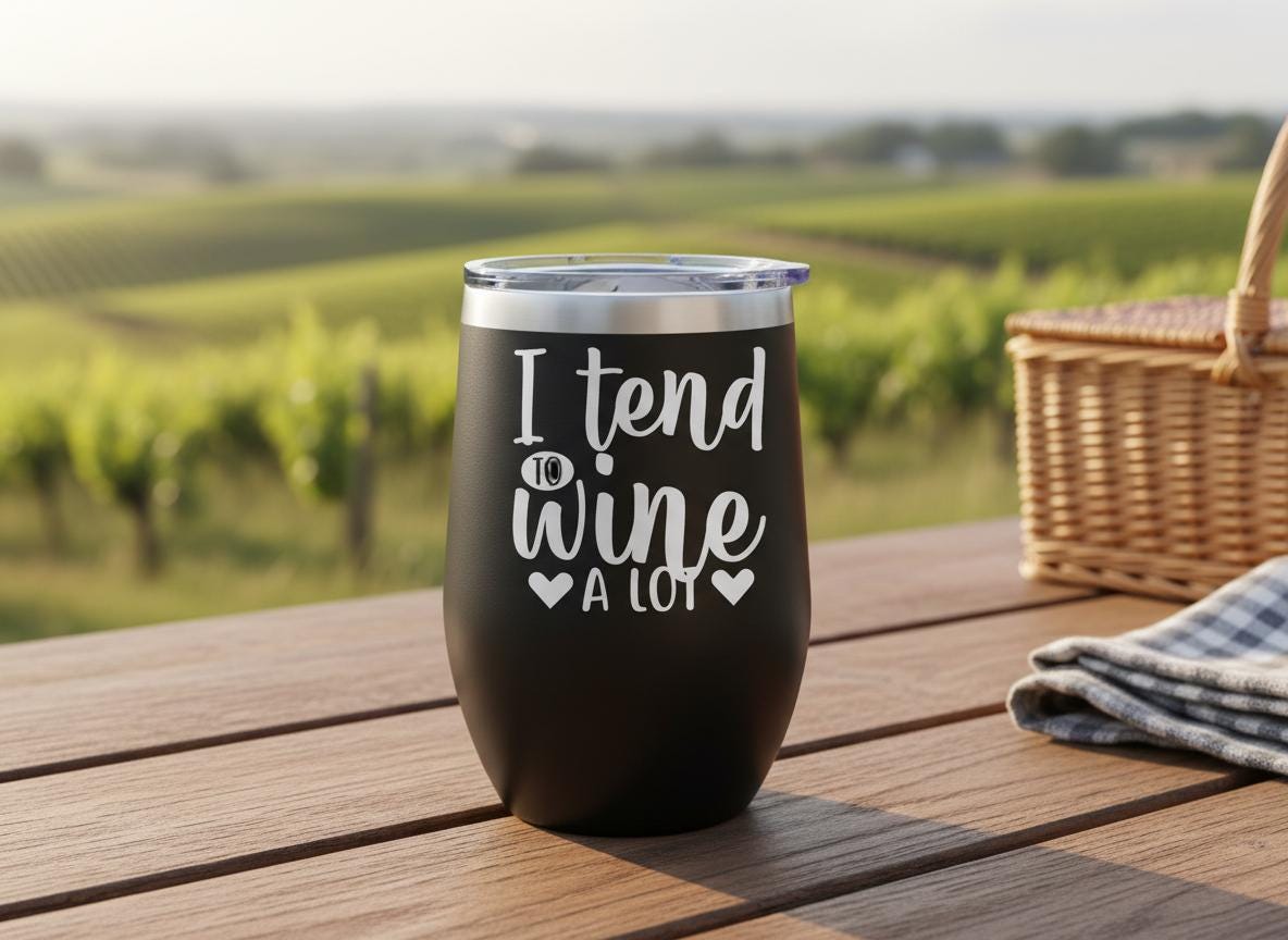 Funny Wine Quote SVG | I Tend to Wine a Lot Design (Digital Download)