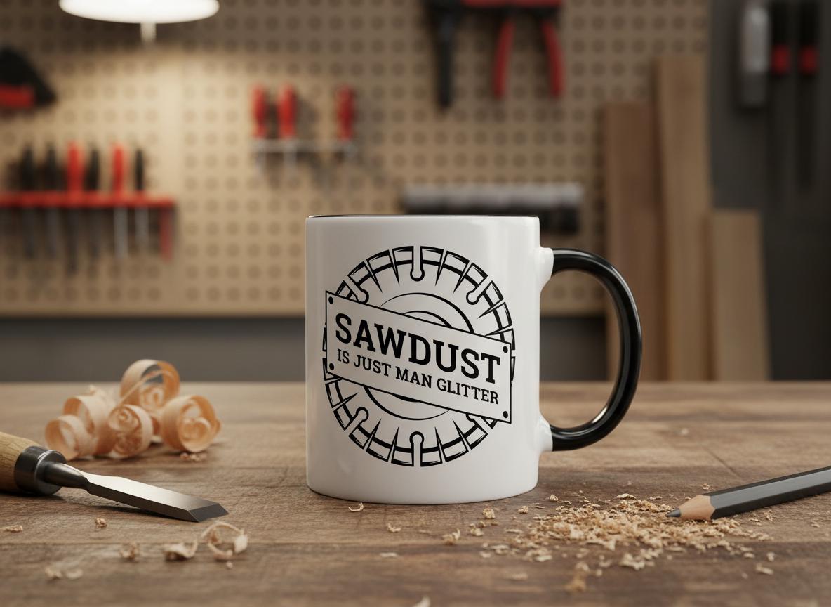 Sawdust Man Glitter SVG | Funny Woodworking Design (Digital Download)