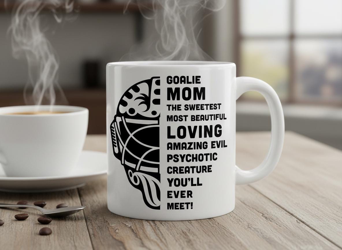 Funny Goalie Mom SVG | Hockey Mask Design (Digital Download)