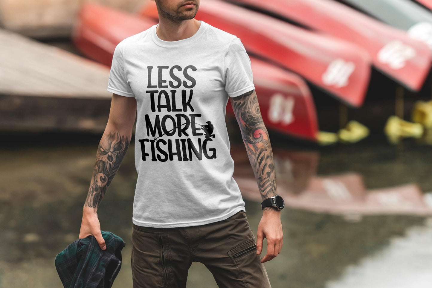 Less Talk More Fishing SVG | Funny Fisherman Quote (Digital Files)