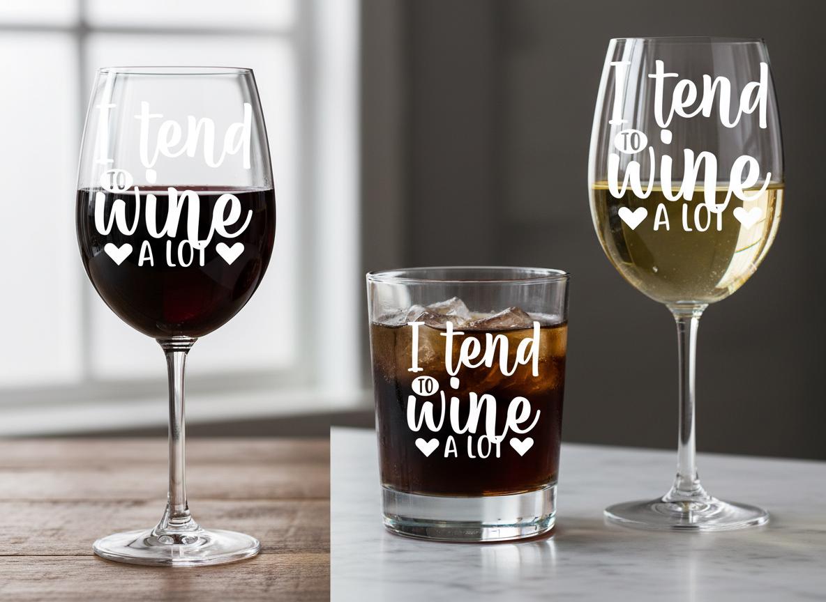 Funny Wine Quote SVG | I Tend to Wine a Lot Design (Digital Download)