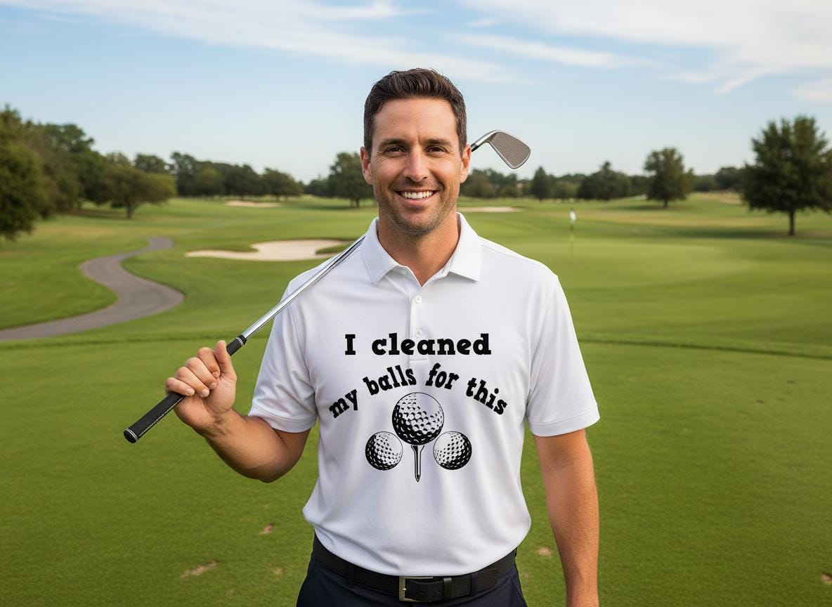 Funny Golf SVG | "I Cleaned My Balls" Humor Quote (Digital Download)