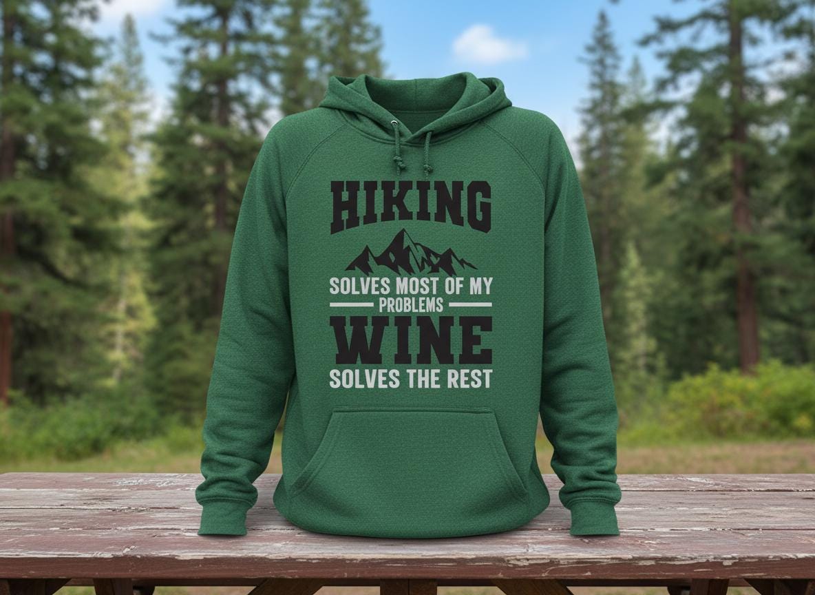 Funny Hiking Wine Quote SVG | Outdoor Adventure Cut File (Digital Download)